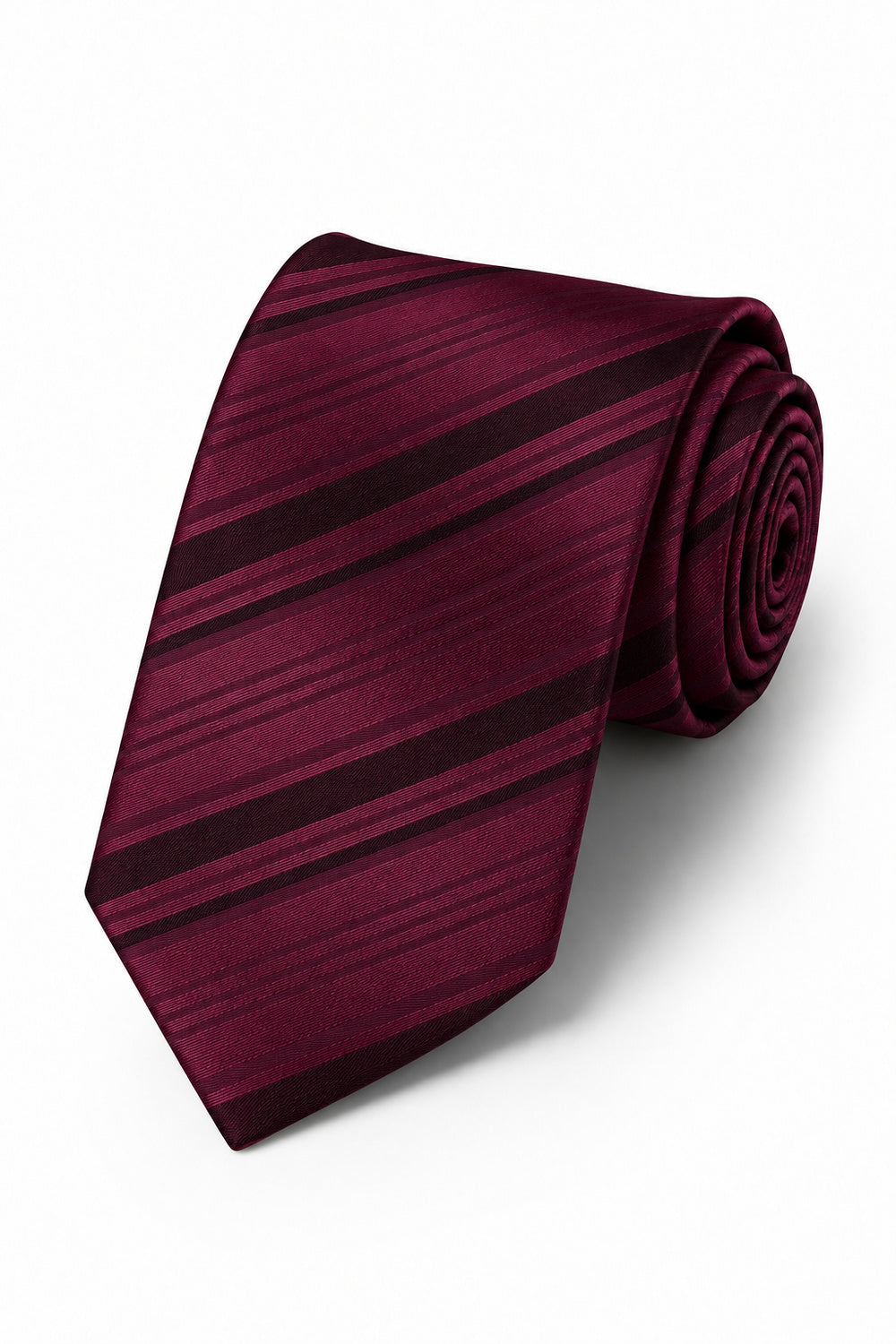 Cardi Wine Striped Satin Necktie