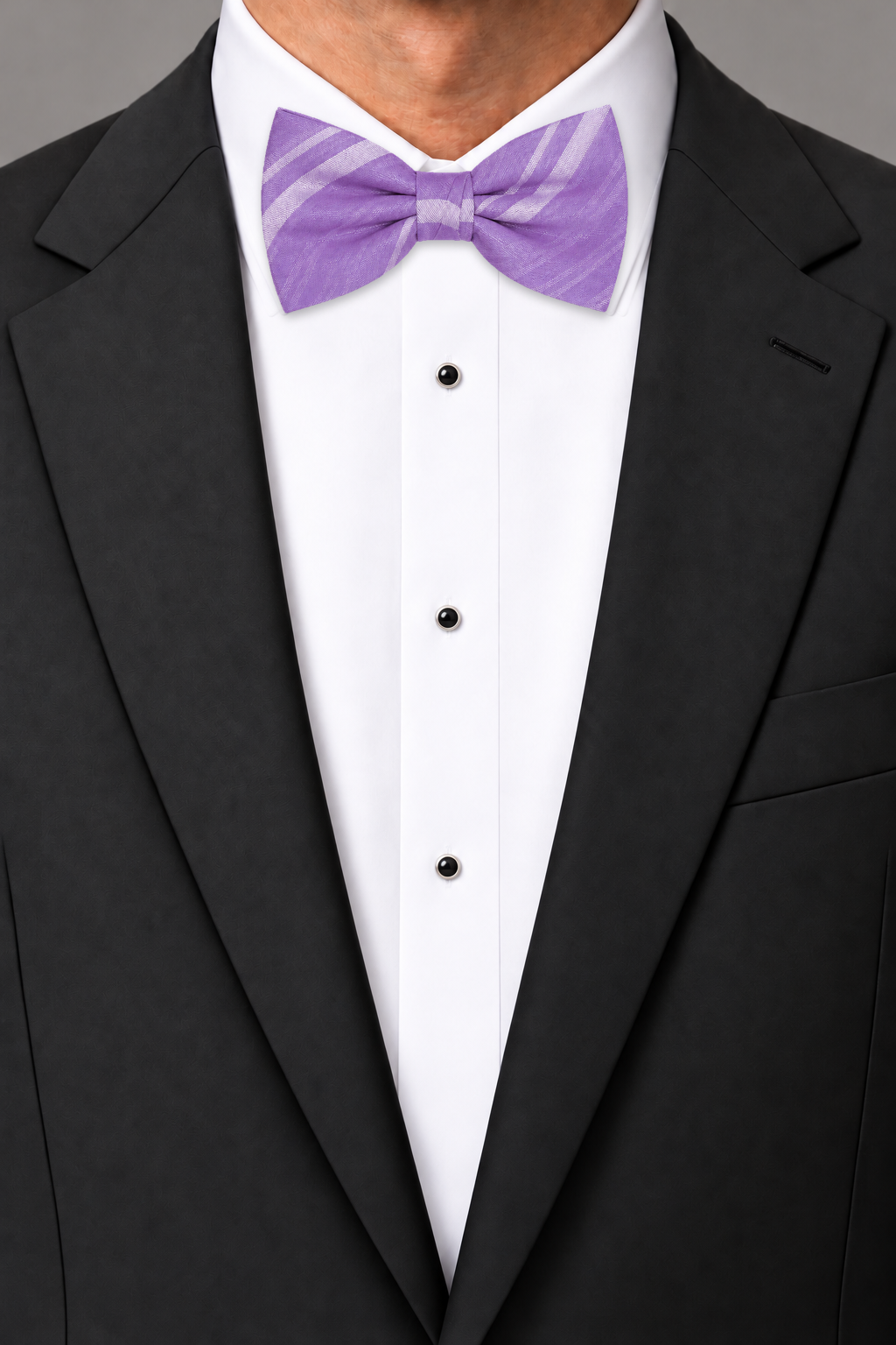 Cardi Wisteria Striped Satin Bow Tie