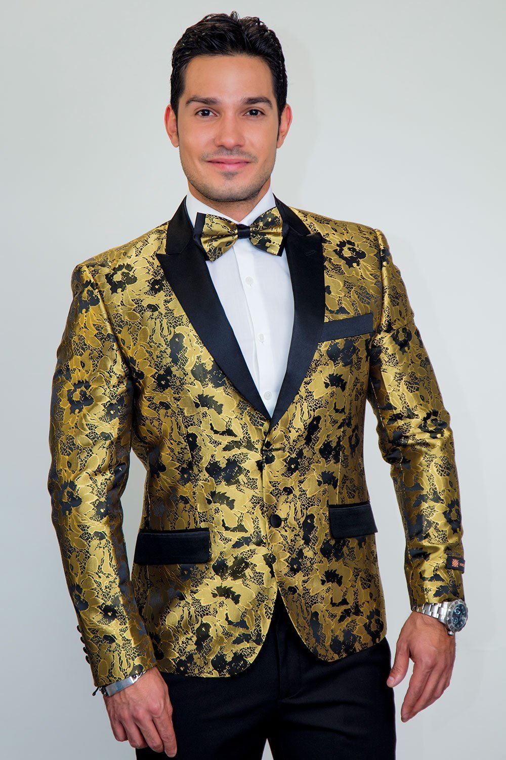 tux with gold dress Luxury Gold Embroidered Men's Black Suit, 3 Piece Set with Cape, Groom Wedding Tuxedo, Regal Baroque Prom Suit, Fantasy Formal Wear