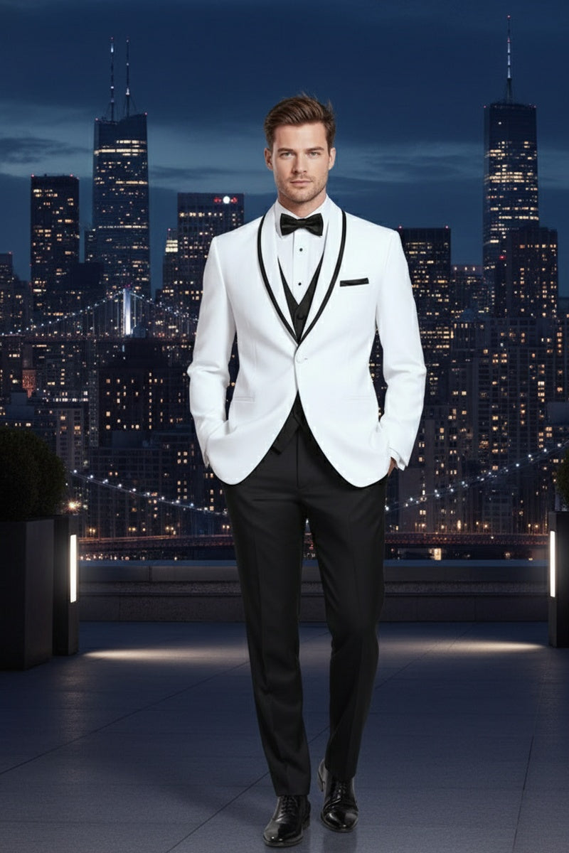BLACKTIE Xavier White Tuxedo Jacket 58L Modern BLACKTIE Xavier White Tuxedo Jacket 58L Modern