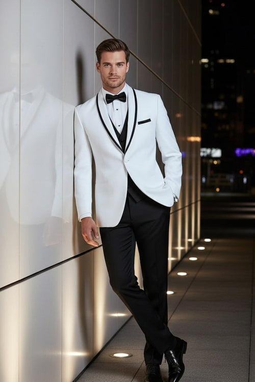BLACKTIE "Xavier" White Tuxedo Jacket