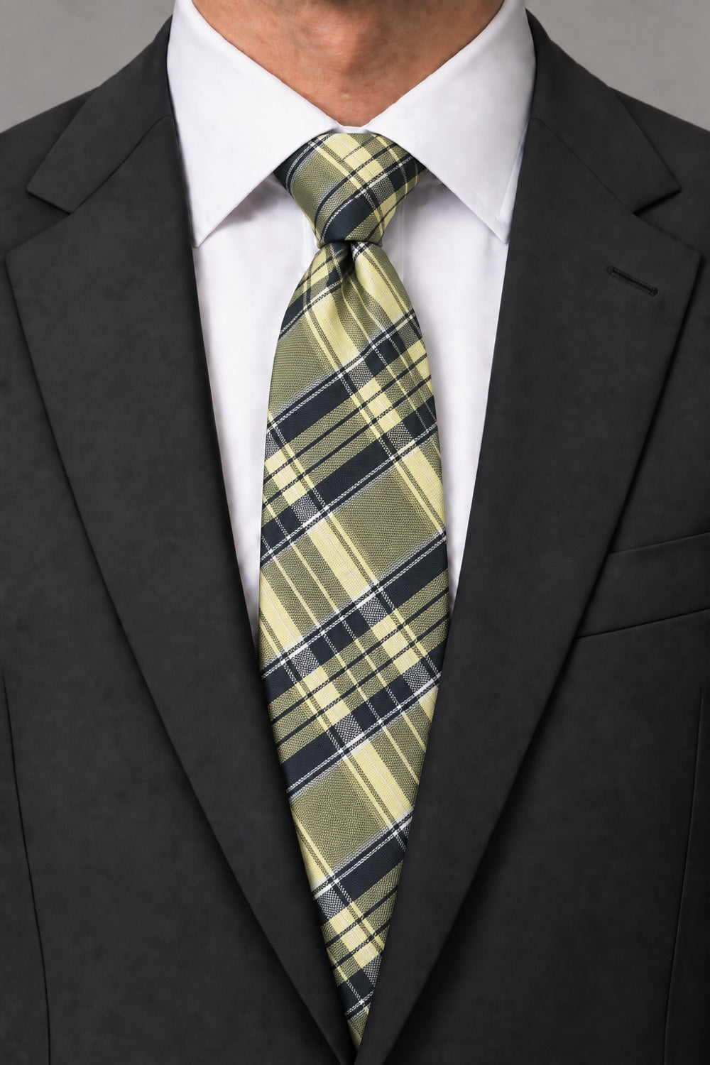Cardi Yellow Madison Plaid Necktie