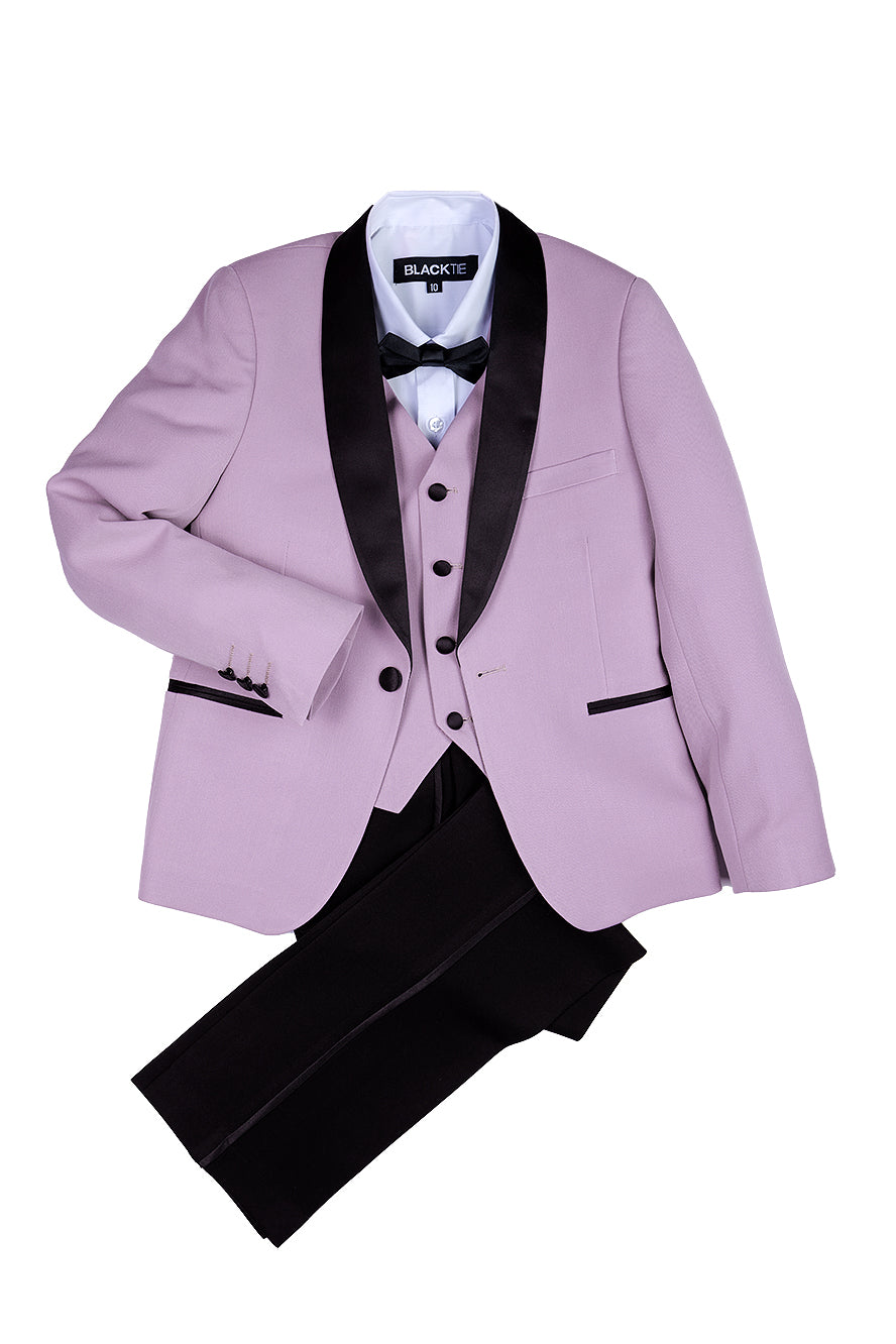 mauve vest and tie