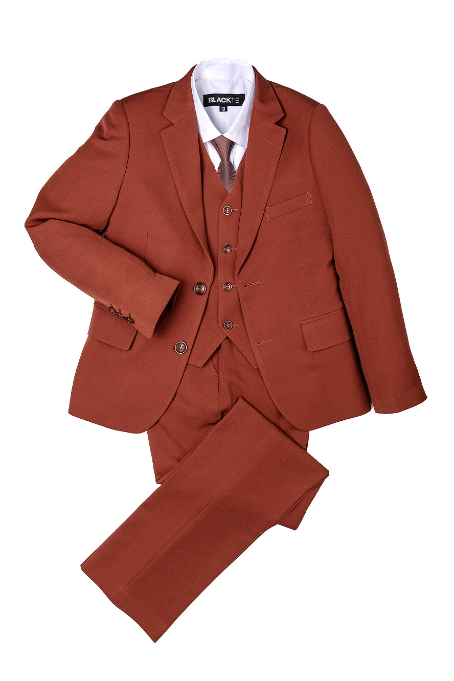BLACKTIE "Liam" Kids Rust Suit (5-Piece Set)