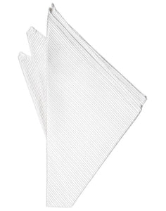 Cristoforo Cardi White Faille Silk Pocket Square