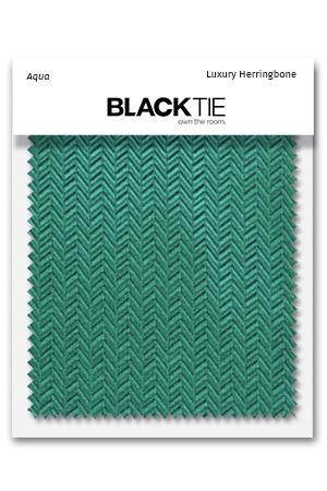 Aqua Herringbone Pocket Square