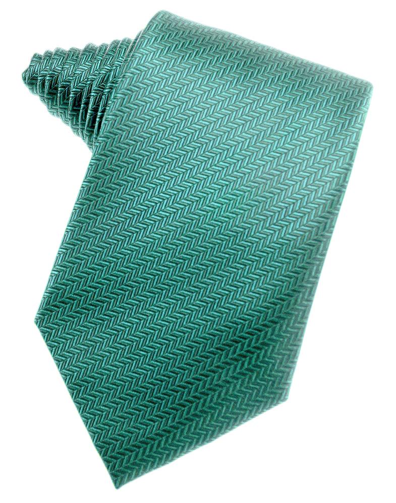 Cardi Aqua Herringbone Necktie