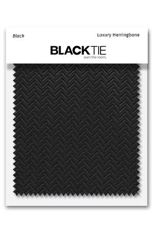 Cardi Black Herringbone Fabric Swatch