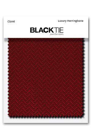 Cardi Claret Herringbone Fabric Swatch