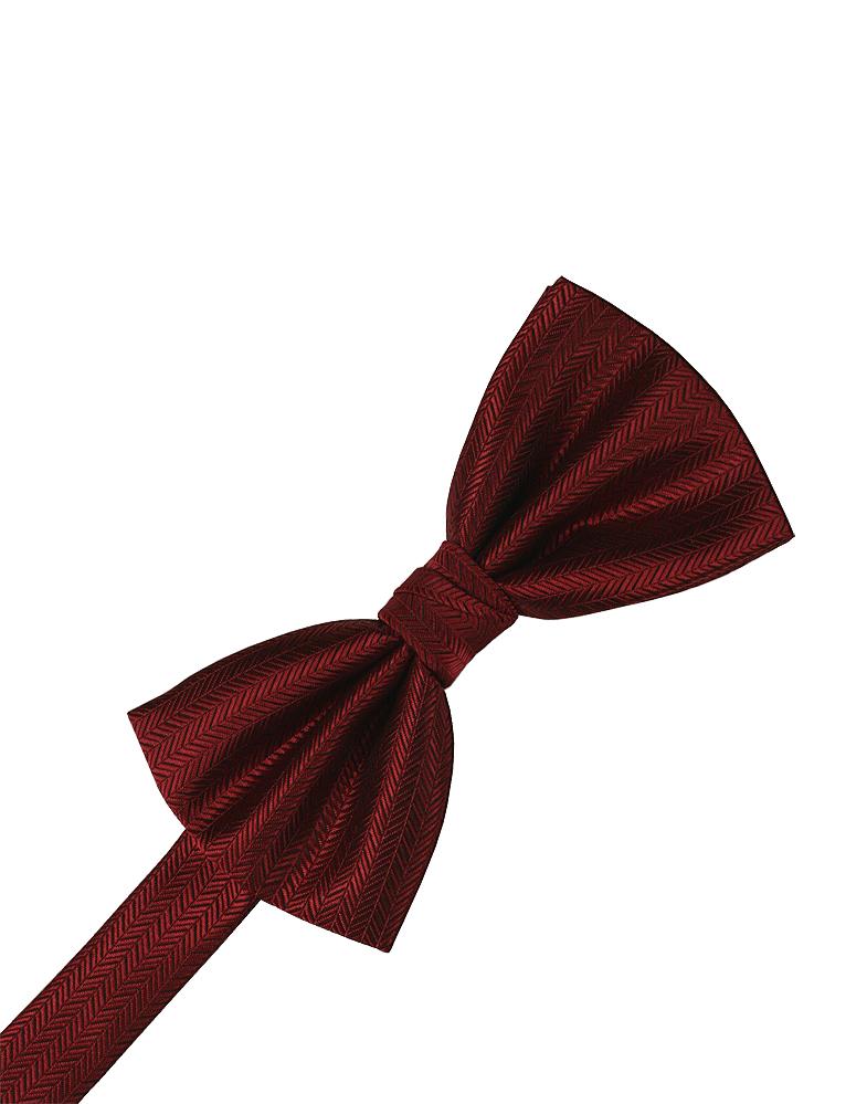 Cardi Claret Herringbone Bow Tie