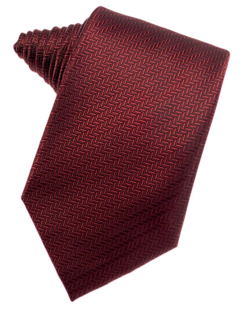 Cardi Claret Herringbone Necktie