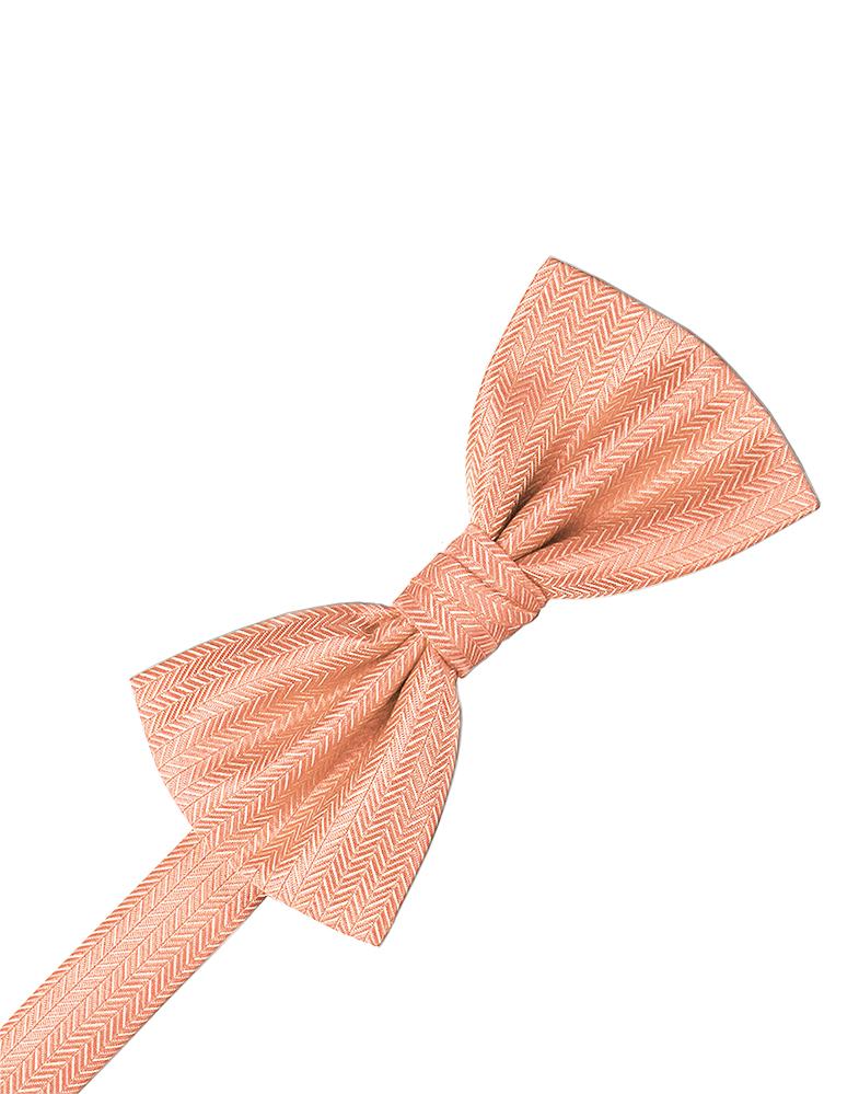 Cardi Coral Herringbone Bow Tie