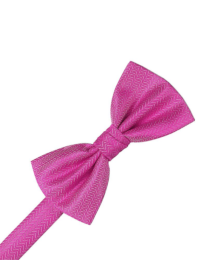 Cardi Fuchsia Herringbone Bow Tie