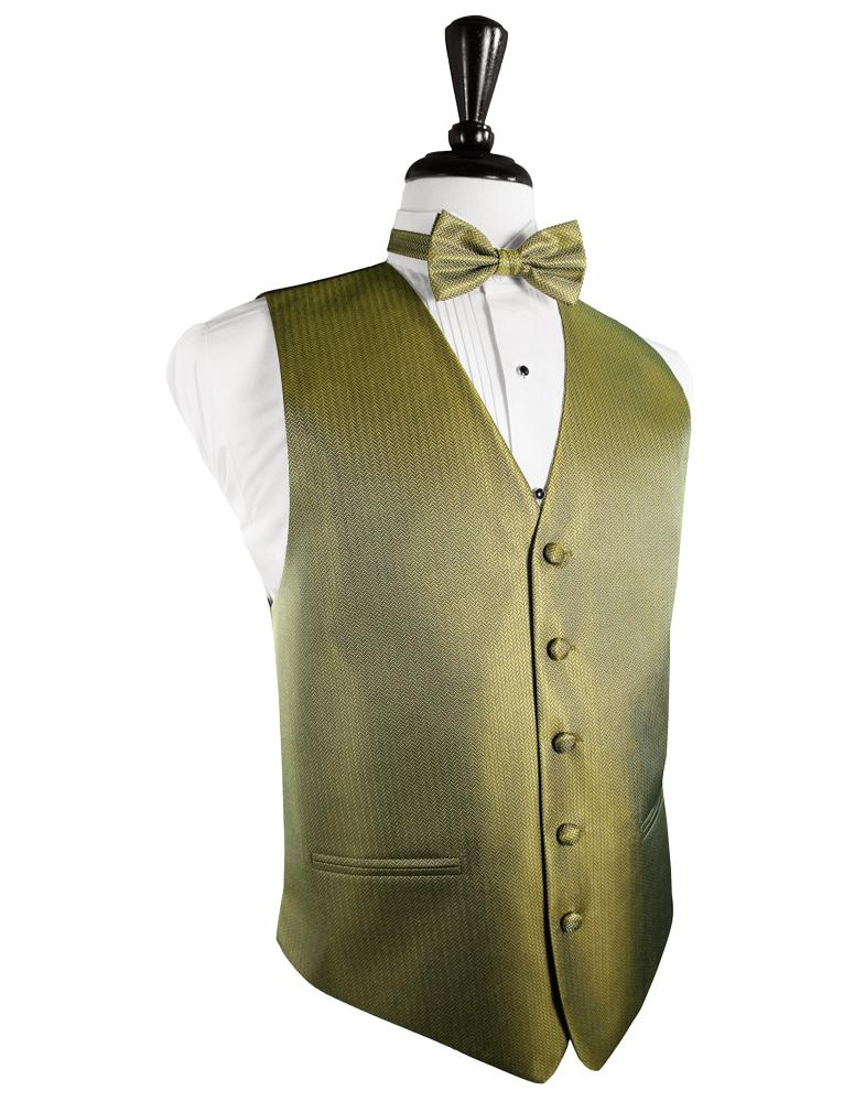 Cardi Gold Herringbone Tuxedo Vest