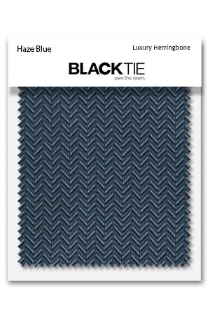Cardi Haze Blue Herringbone Fabric Swatch