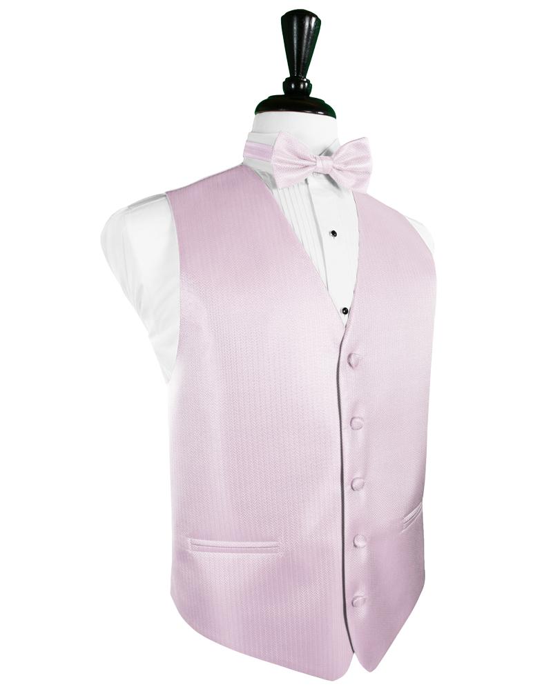 Cardi Pink Herringbone Tuxedo Vest