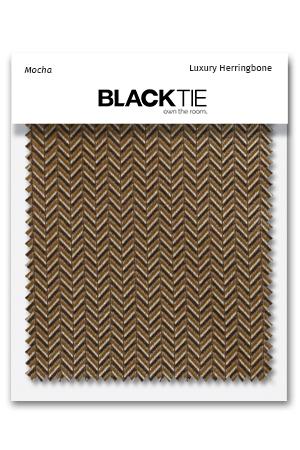Cardi Mocha Herringbone Fabric Swatch