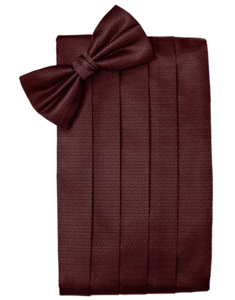 Cardi Merlot Herringbone Cummerbund