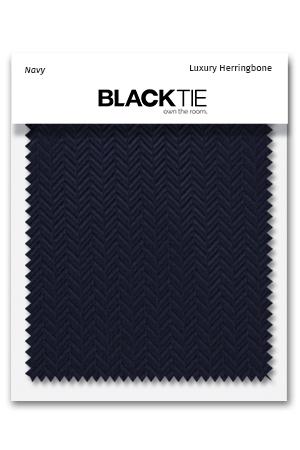 Cardi Navy Herringbone Fabric Swatch