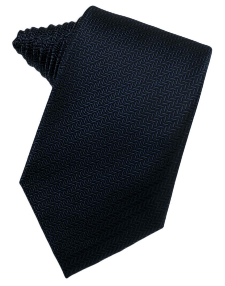 Cardi Navy Herringbone Necktie