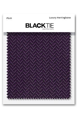 Cardi Plum Herringbone Fabric Swatch