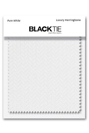 Cardi White Herringbone Fabric Swatch