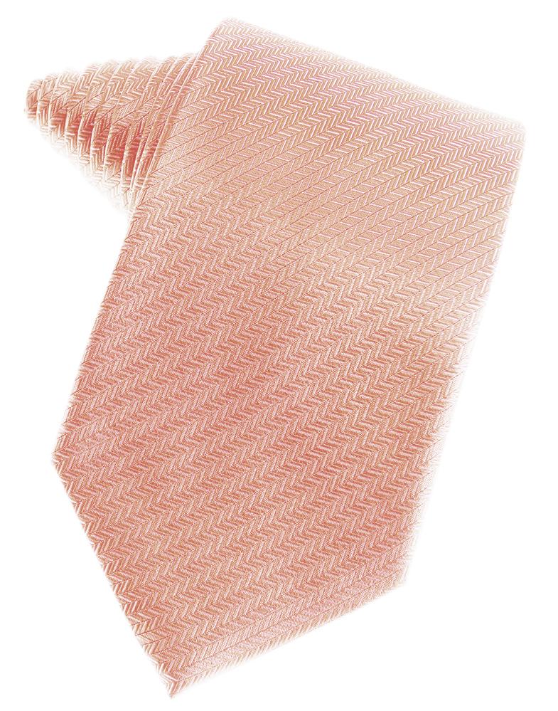Cardi Peach Herringbone Necktie