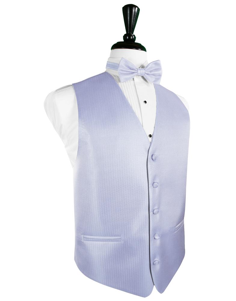 Cardi Periwinkle Herringbone Tuxedo Vest