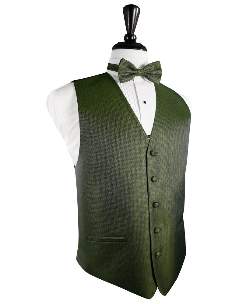 Cardi Sage Herringbone Tuxedo Vest