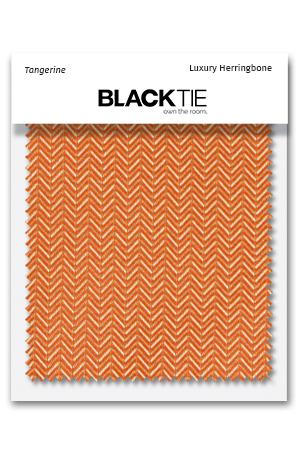Cardi Tangerine Herringbone Fabric Swatch