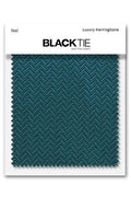 Cardi Teal Herringbone Fabric Swatch