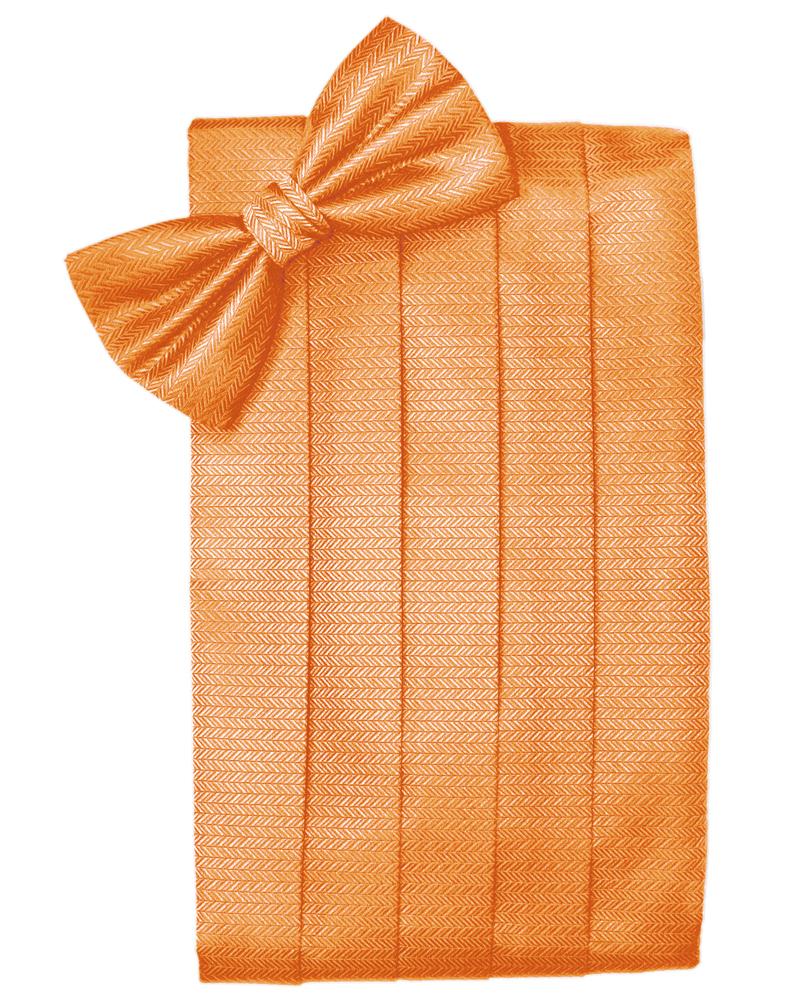 Cardi Tangerine Herringbone Cummerbund