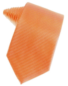 Cardi Tangerine Herringbone Necktie