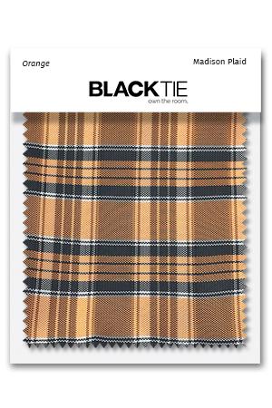 Cardi Orange Madison Plaid Fabric Swatch