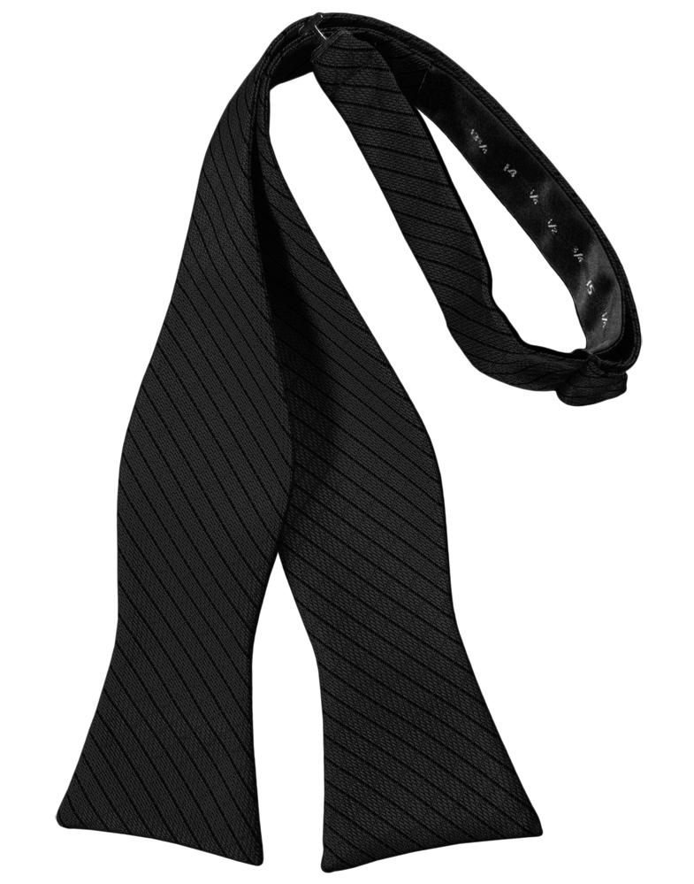 Black Palermo Bow Tie - self-tie style, front view