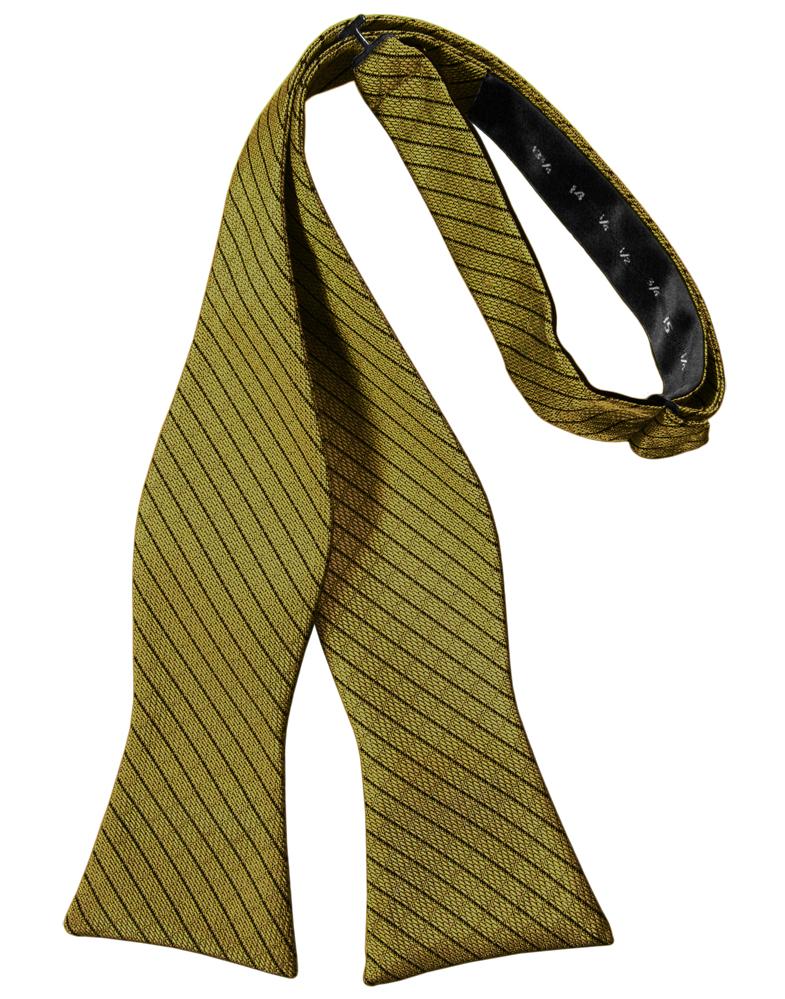 Gold Palermo Bow Tie - self-tie style, front view