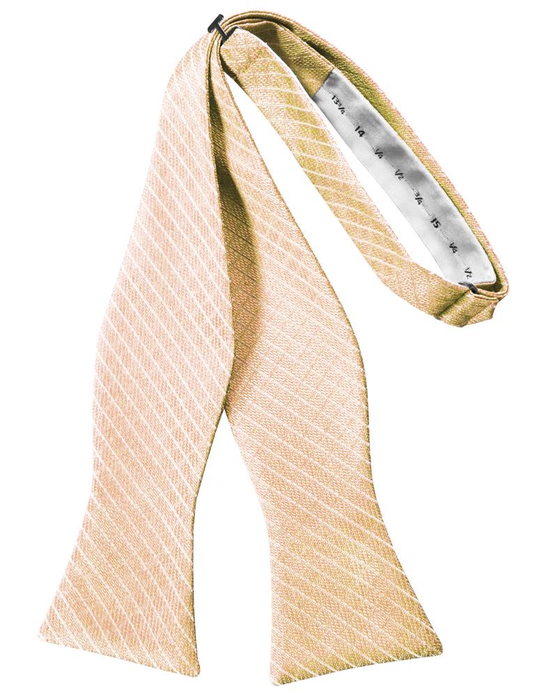 Peach Palermo Bow Tie - self-tie style, front view