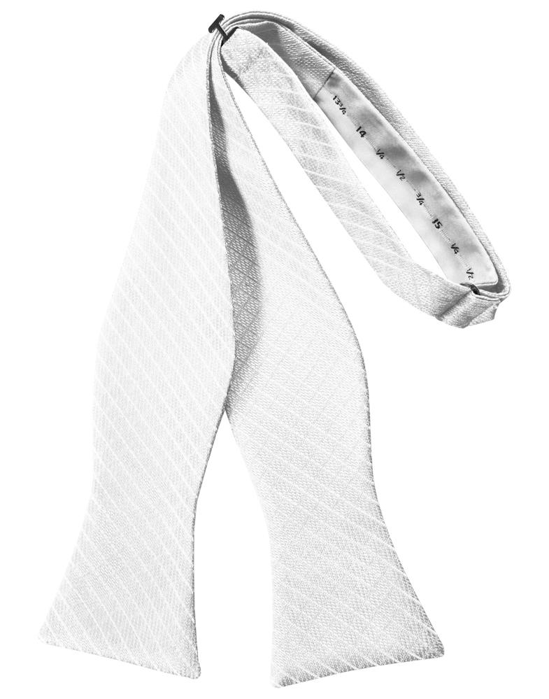 White Palermo Bow Tie - self-tie style, front view