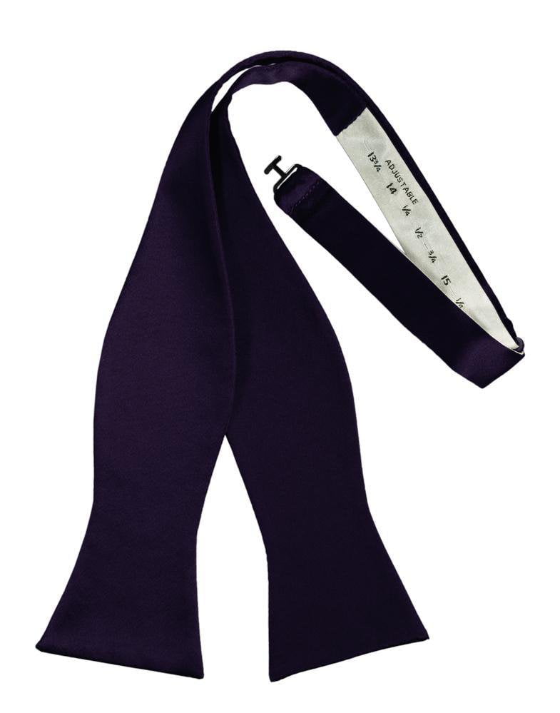 Amethyst Luxury Satin Bow Tie - self-tie style, front view
