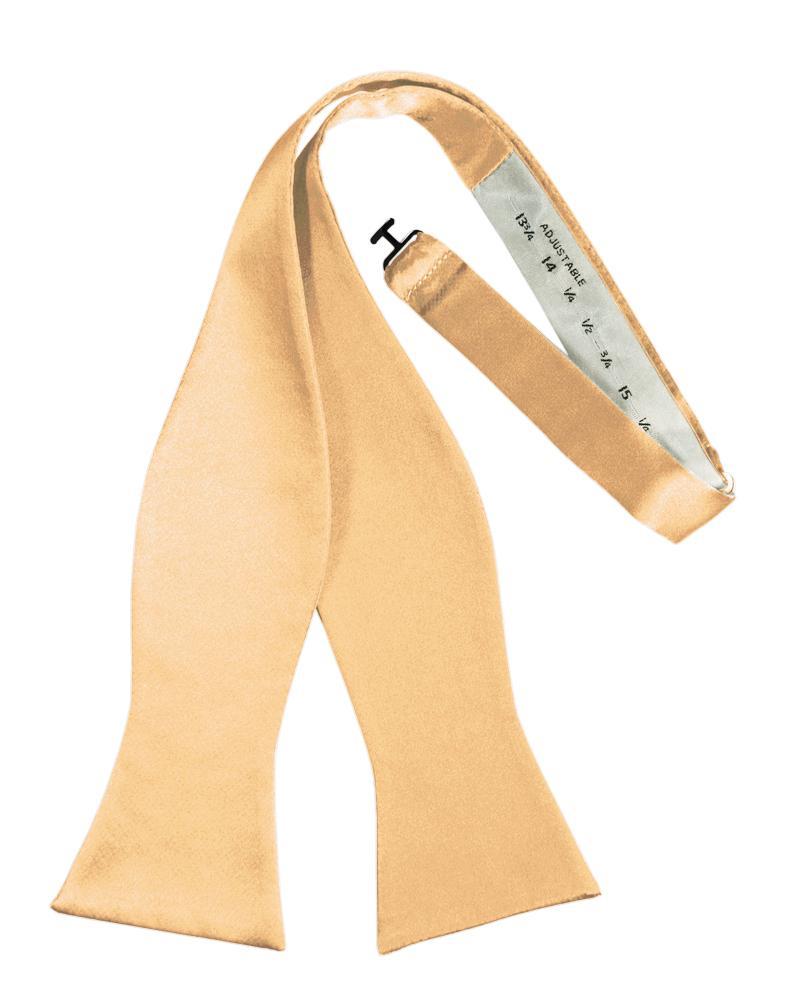 Apricot Luxury Satin Bow Tie - self-tie style, front view