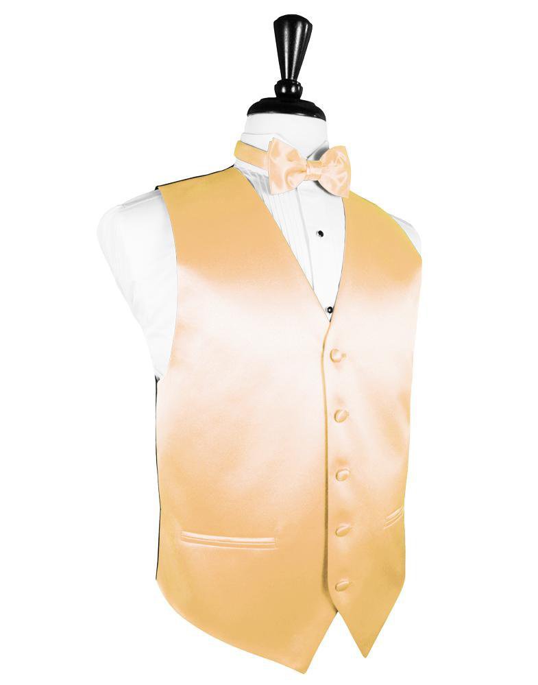 Cardi Apricot Luxury Satin Tuxedo Vest