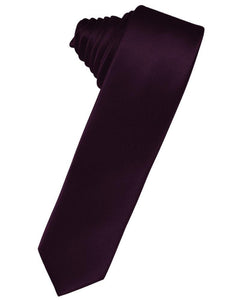 Cardi Berry Luxury Satin Skinny Necktie