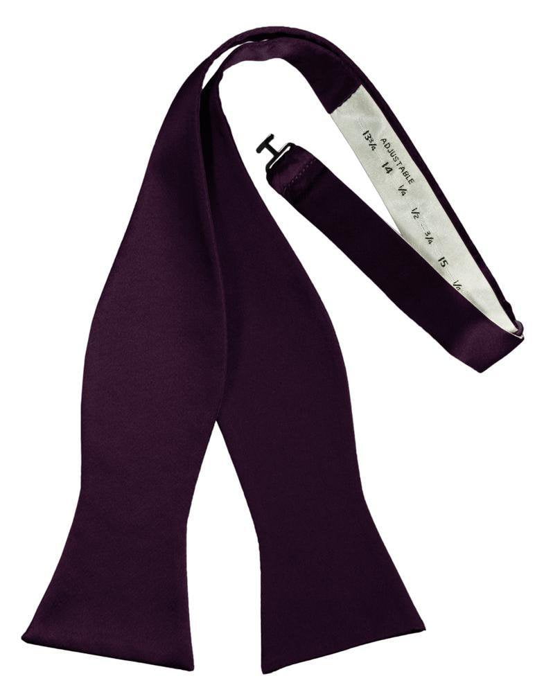 Berry Luxury Satin Bow Tie - self-tie style, front view