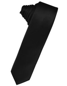 Cardi Black Luxury Satin Skinny Necktie