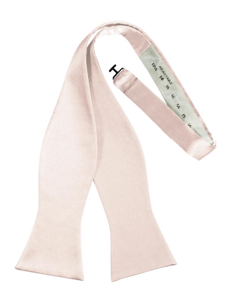 Blush Luxury Satin Bow Tie - self-tie style, front view