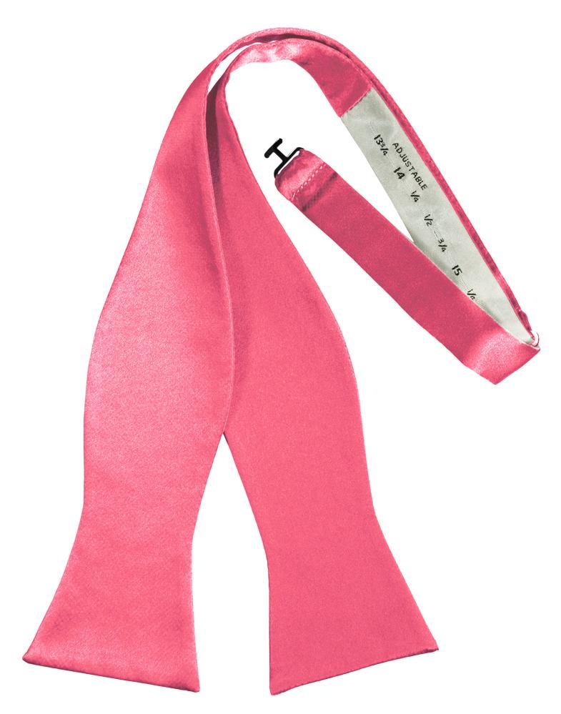 Bubblegum Luxury Satin Bow Tie - self-tie style, front view