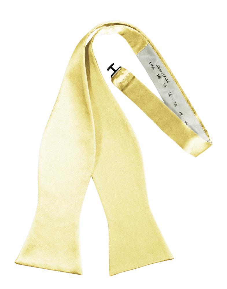 Canary Luxury Satin Bow Tie - self-tie style, front view