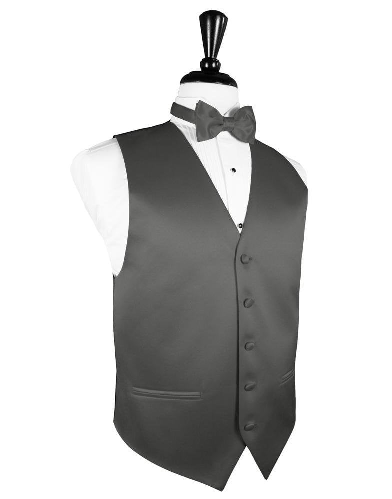 Cardi Charcoal Luxury Satin Tuxedo Vest