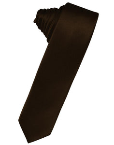 Cardi Chocolate Luxury Satin Skinny Necktie