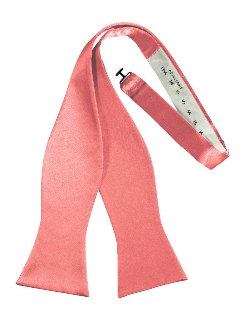 Guava Luxury Satin Bow Tie - self-tie style, front view